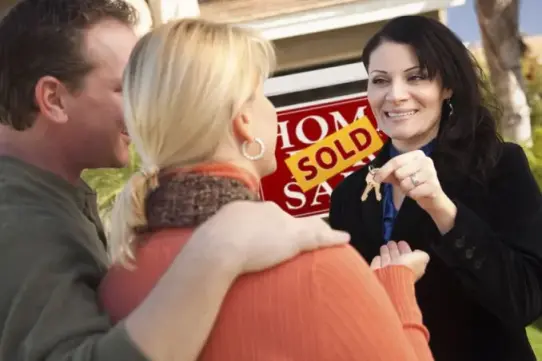 Successful student selling real estate